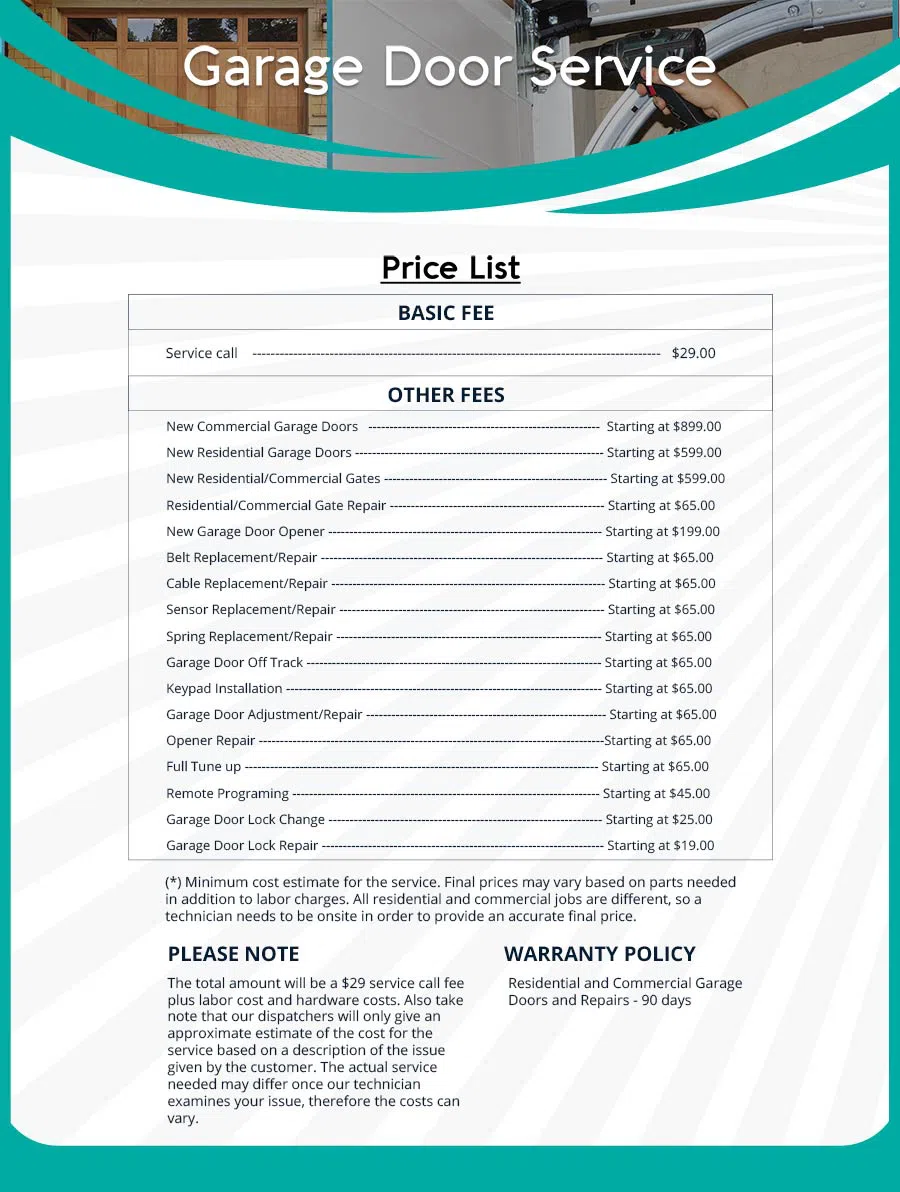 Garage Door Mobile Service Repair Beverly Hills, CA 310-971-4646